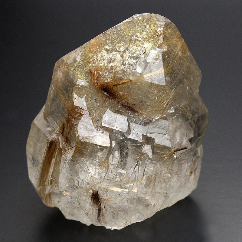 【特選品】カテドラルルチルクォーツ原石-016（UI-22）│水晶クラスター、天然石ビーズのアートクリスタル