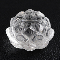 水晶蓮の花彫り物（丸玉台座）-074