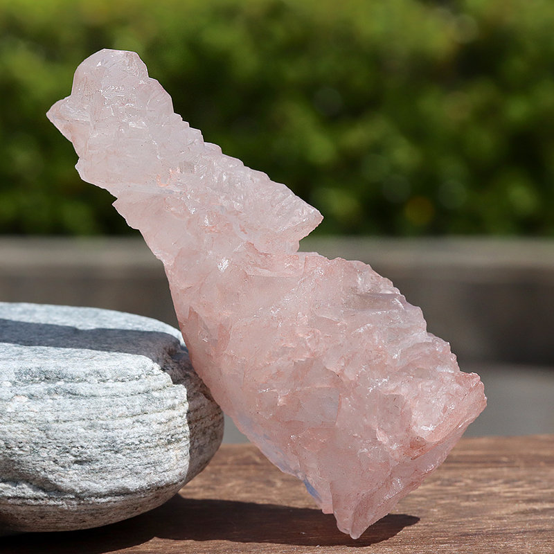 ヒマラヤ産アイスクリスタル-074水晶クラスター、天然石ビーズのアート